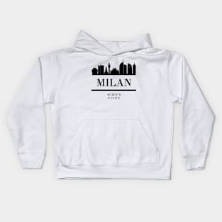 MILAN ITALY BLACK SILHOUETTE SKYLINE ART Kids Hoodie